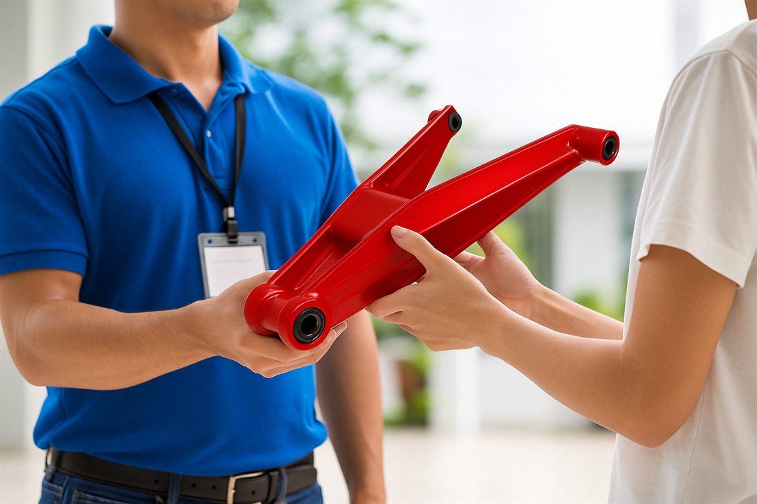 Pickup and delivery of parts for coating